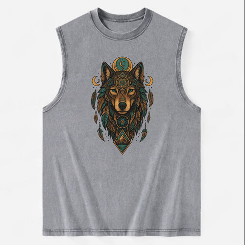 Retro 80s Wolf  - Vintage Washed Tank
