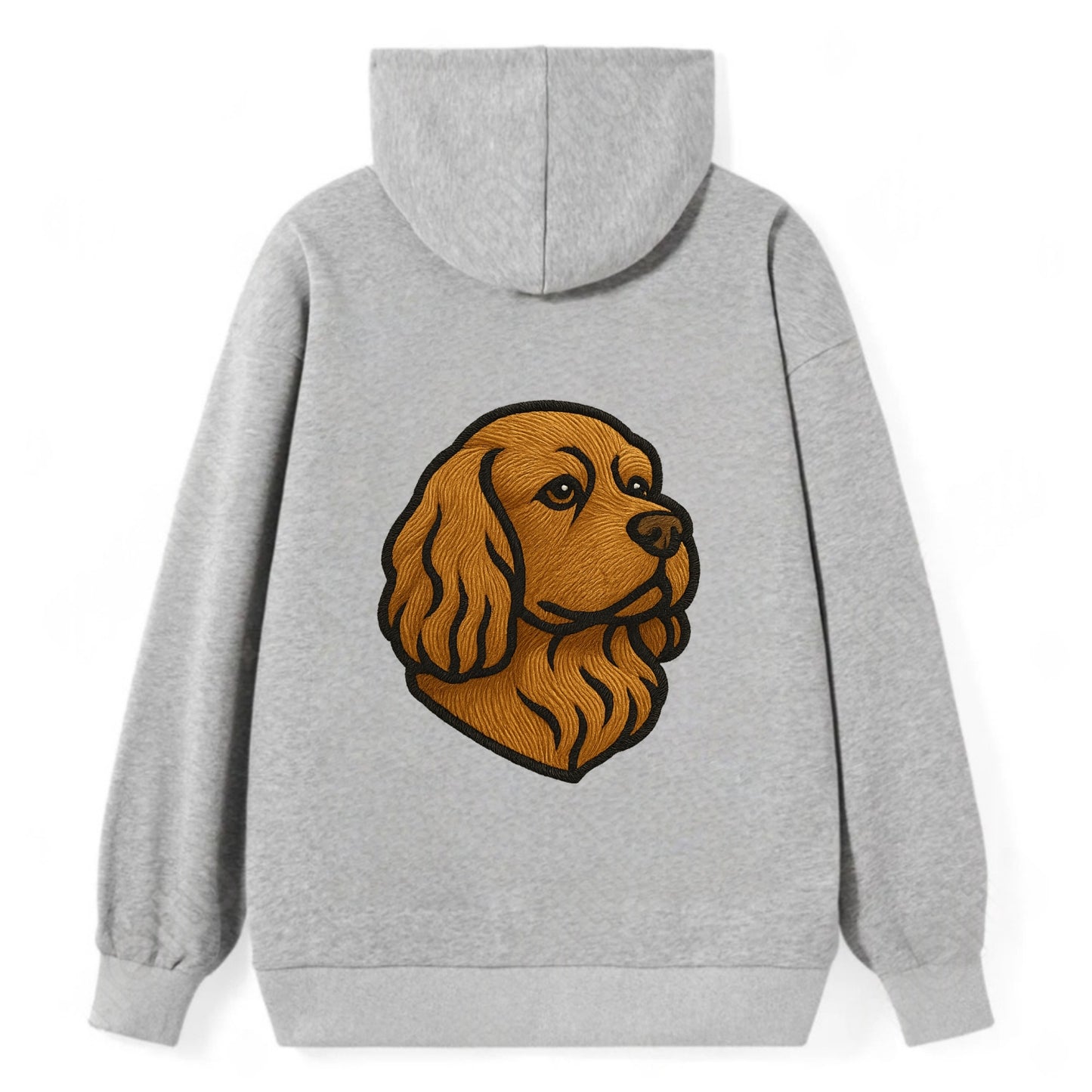 Sussex Spaniel - Golden liver embroidered low-set design - Classic Pullover Hoodie - Grey