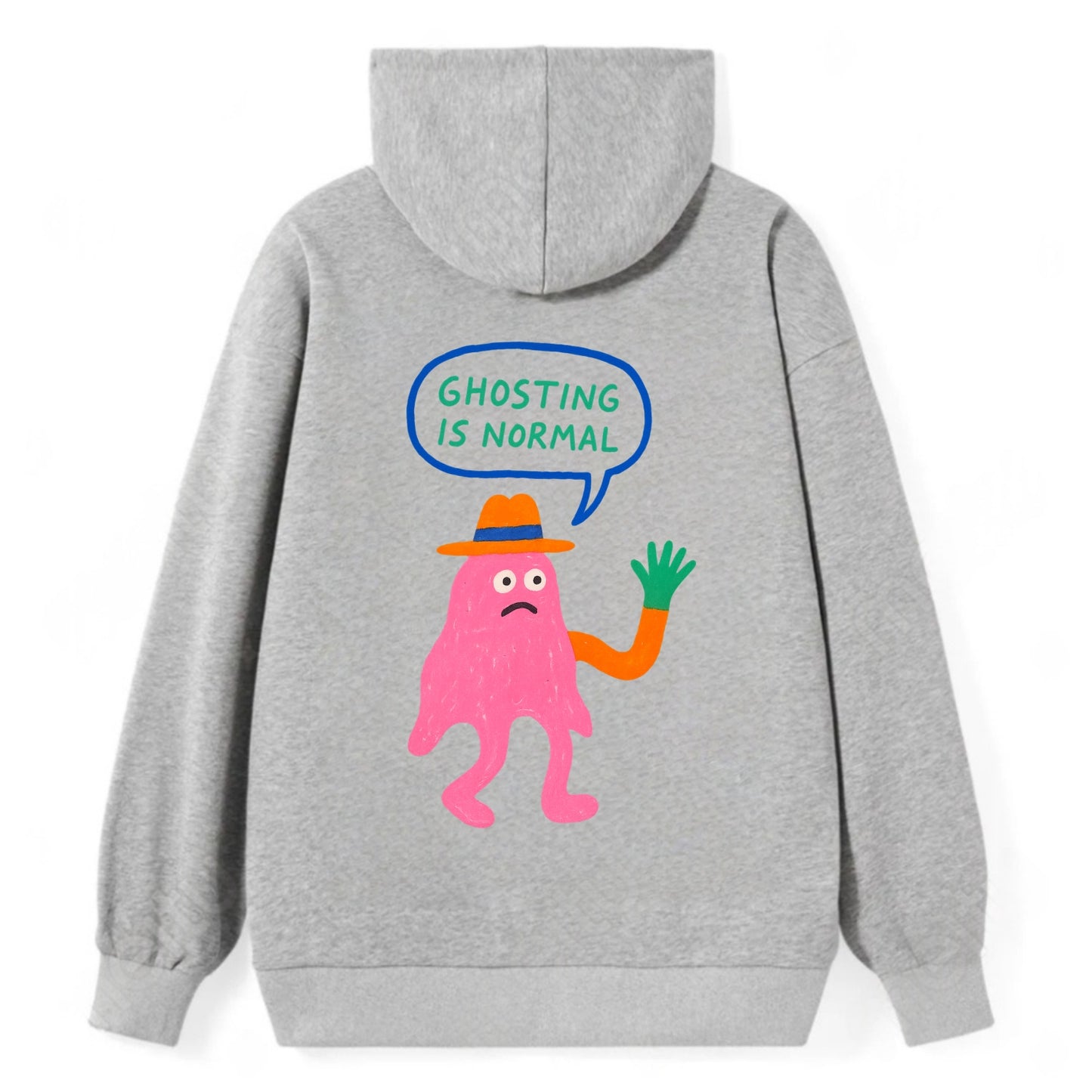 GHOSTING IS NORMAL | Transparent ghost texting - Classic Pullover Hoodie - Grey