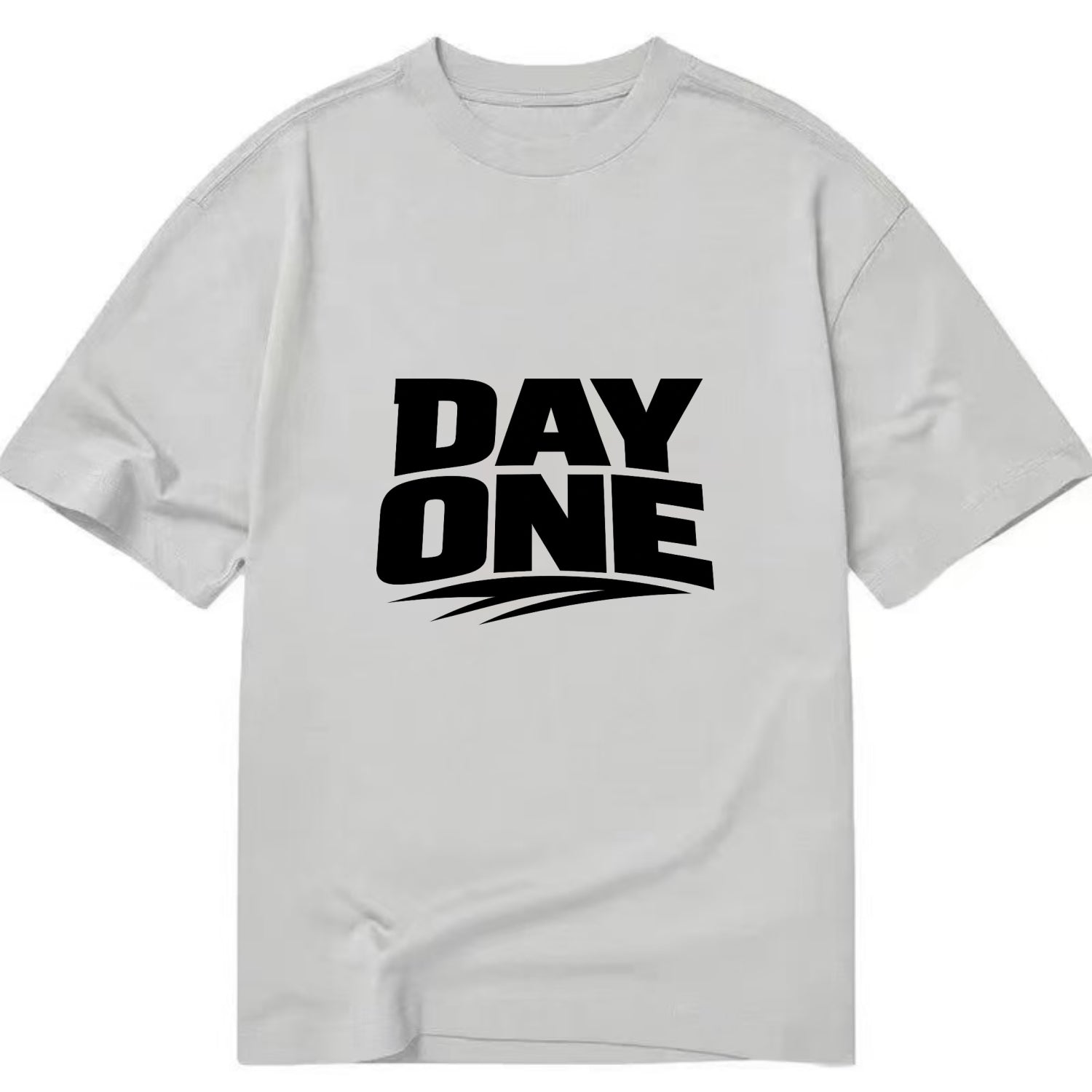 Bold typography design - "DAY ONE" - original friend, from the start - Classic T-shirt - Grey
