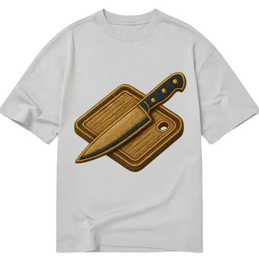 Chef knife with cutting board - culinary enthusiast - Classic T-shirt - Grey