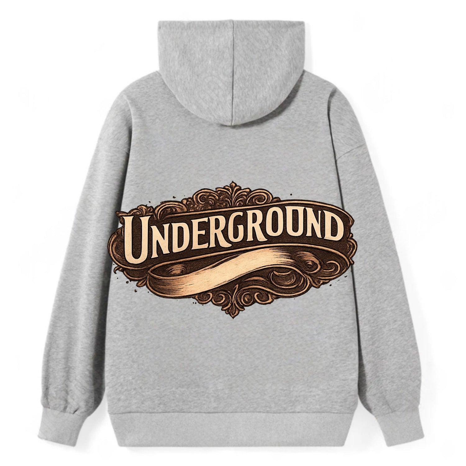 Bold typography design - "UNDERGROUND" - hidden scene, alternative - Classic Pullover Hoodie - Grey