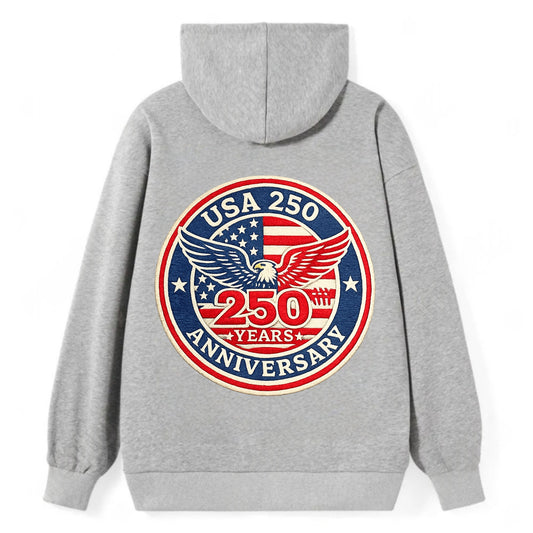 Usa 250th Anniversary Eagle - Classic Pullover Hoodie - Grey