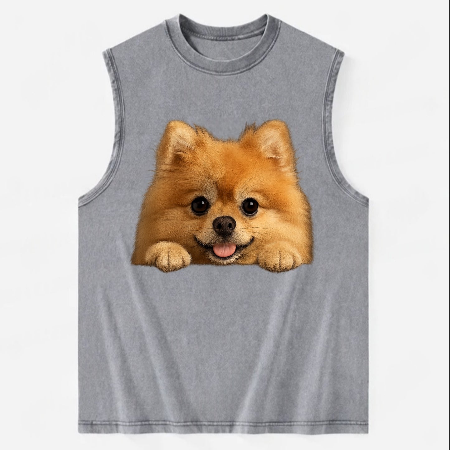 Pomeranian  - Vintage Washed Tank - Grey
