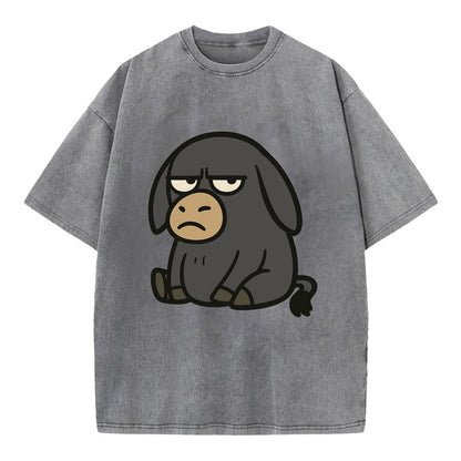 The Donky Judging Silently - Vintage T-shirt - Grey