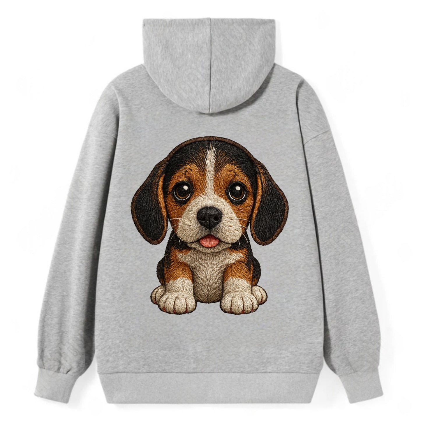 Baby Beagle Puppy - tricolor coat, long droopy ears, big pleading eyes, - Classic Pullover Hoodie - Grey