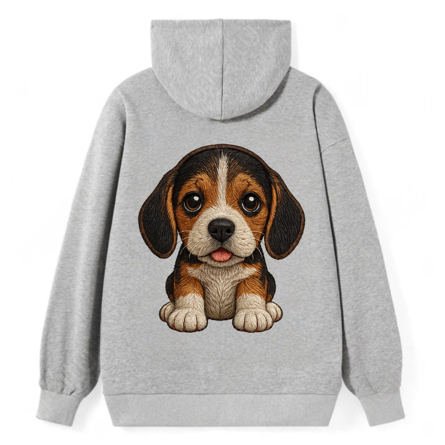 Baby Beagle Puppy - tricolor coat, long droopy ears, big pleading eyes, - Classic Pullover Hoodie - Grey