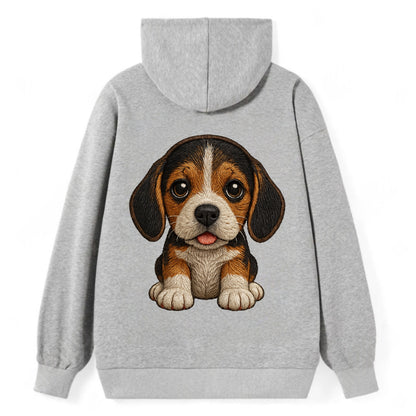 Baby Beagle Puppy - tricolor coat, long droopy ears, big pleading eyes, - Classic Pullover Hoodie - Grey