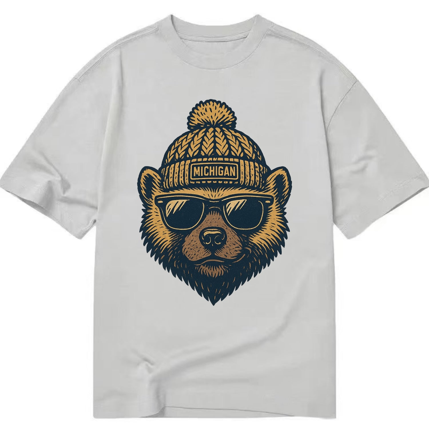 Ann Arbor Wolverine wearing Michigan bea - Classic T-shirt - Grey