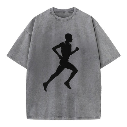 Kenyan distance runner stride - Vintage T-shirt - Grey