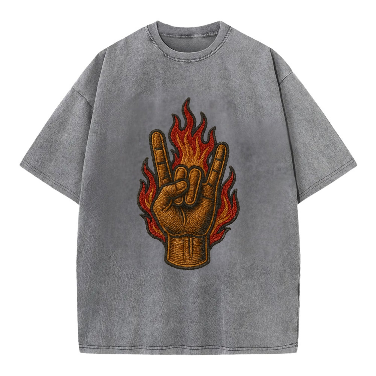 Devil Horns  - Vintage T-shirt - Grey