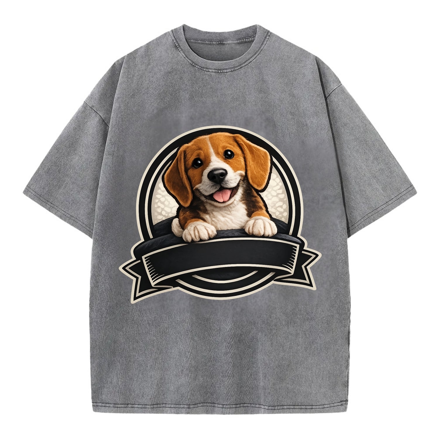 Paws Up Beagle - Vintage T-shirt - Grey