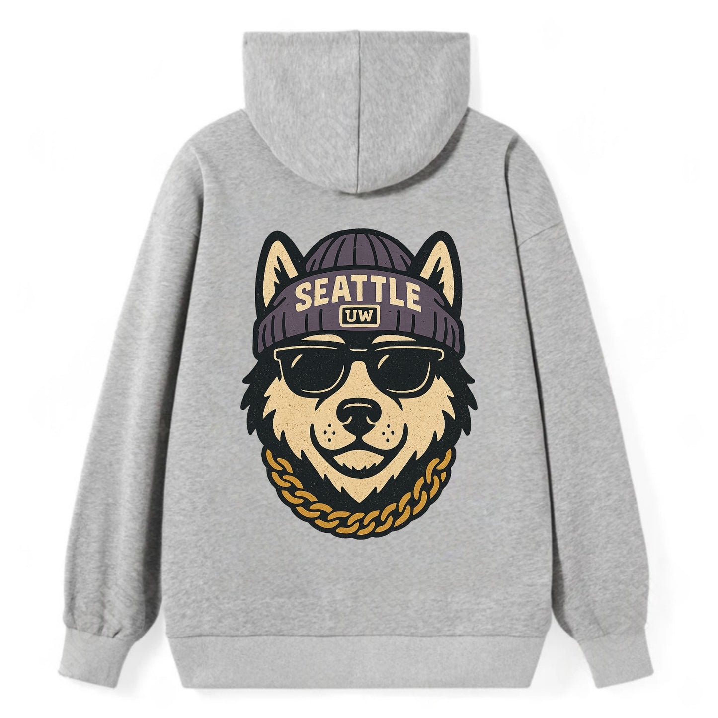 Seattle Husky - Classic Pullover Hoodie - Grey