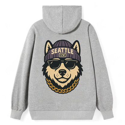 Seattle Husky - Classic Pullover Hoodie - Grey
