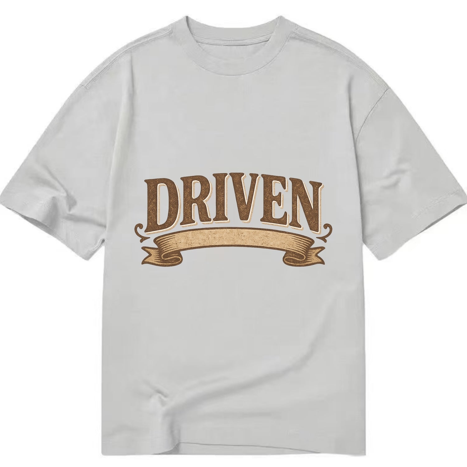 Bold typography design - "DRIVEN" - motivated, focused on goals - Classic T-shirt - Grey