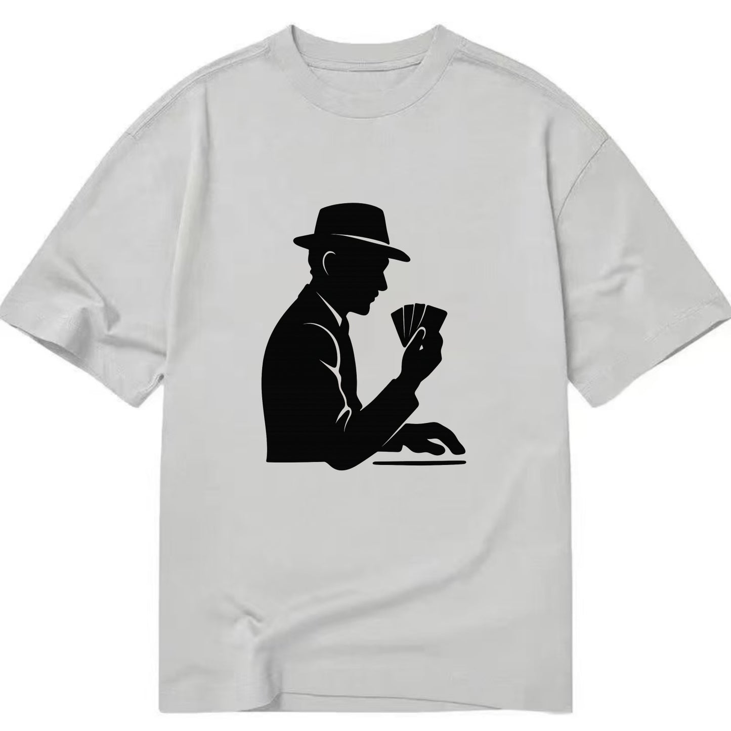 Poker player with cards close - Classic T-shirt - Grey