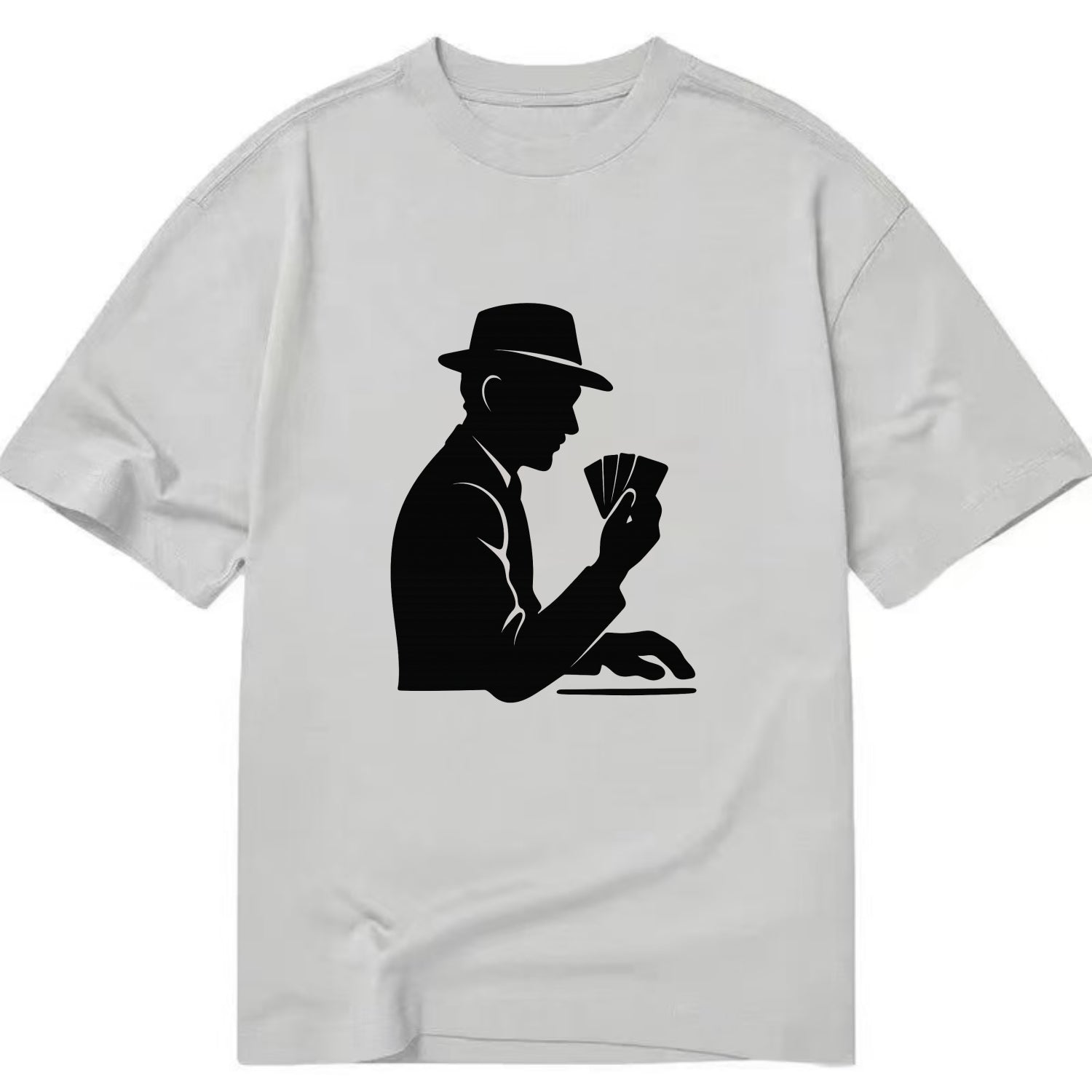 Poker player with cards close - Classic T-shirt - Grey