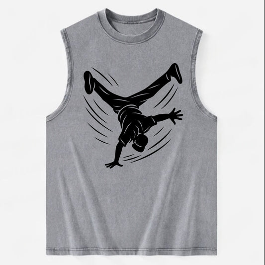 Breakdancer windmill move - Vintage Washed Tank - Grey
