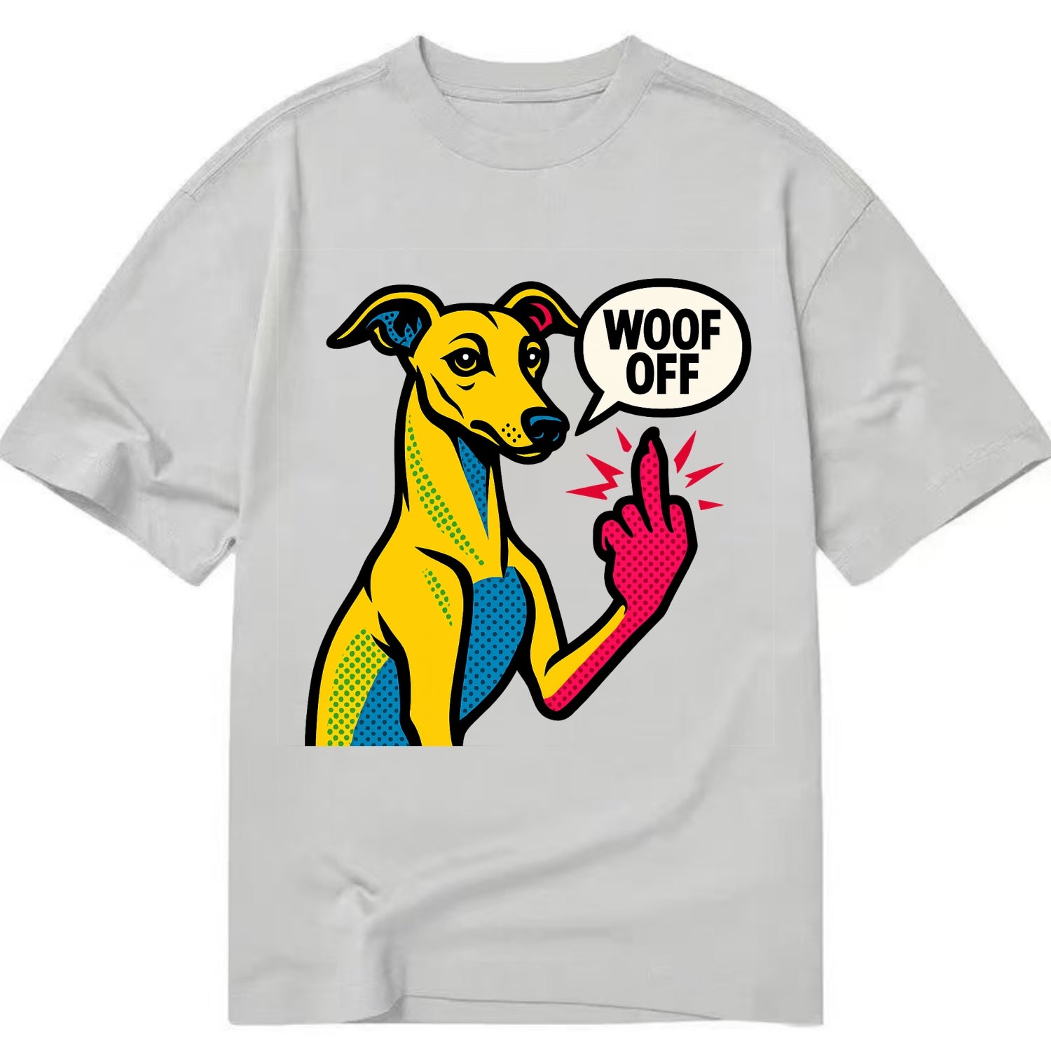 Whippet sleek athletic greyhound-like, elegant long paw giving sass - Classic T-shirt - Grey