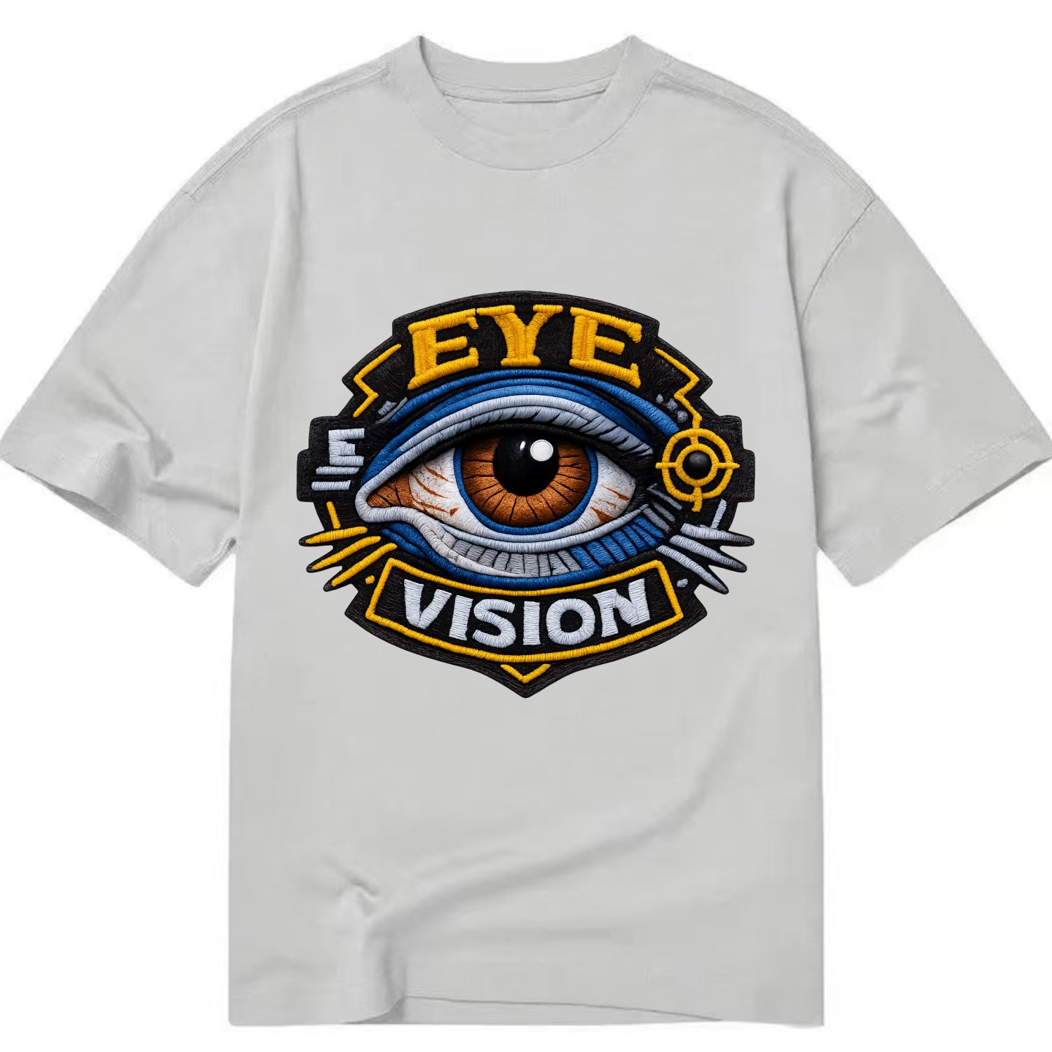 EYE VISION - anatomical eye in blue and brown , optometry - Classic T-shirt - Grey