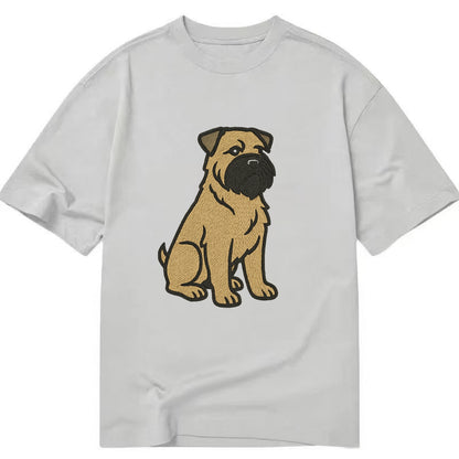 Bouvier des Flandres - Fawn rough coat embroidered design - Classic T-shirt - Grey
