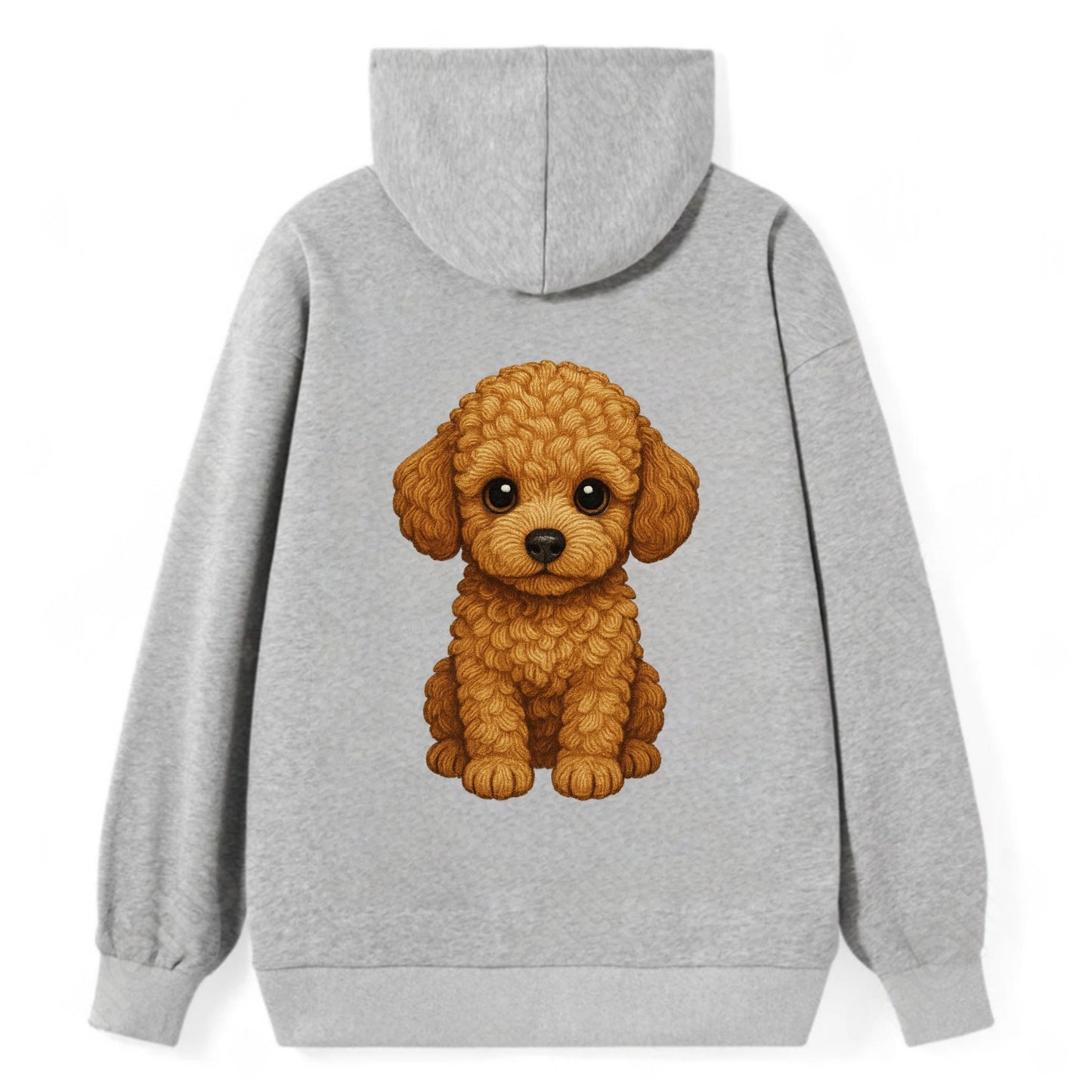 Baby Poodle Puppy - curly fluffy coat, intelligent eyes, elegant snout, - Classic Pullover Hoodie - Grey