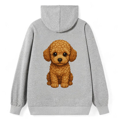 Baby Poodle Puppy - curly fluffy coat, intelligent eyes, elegant snout, - Classic Pullover Hoodie - Grey