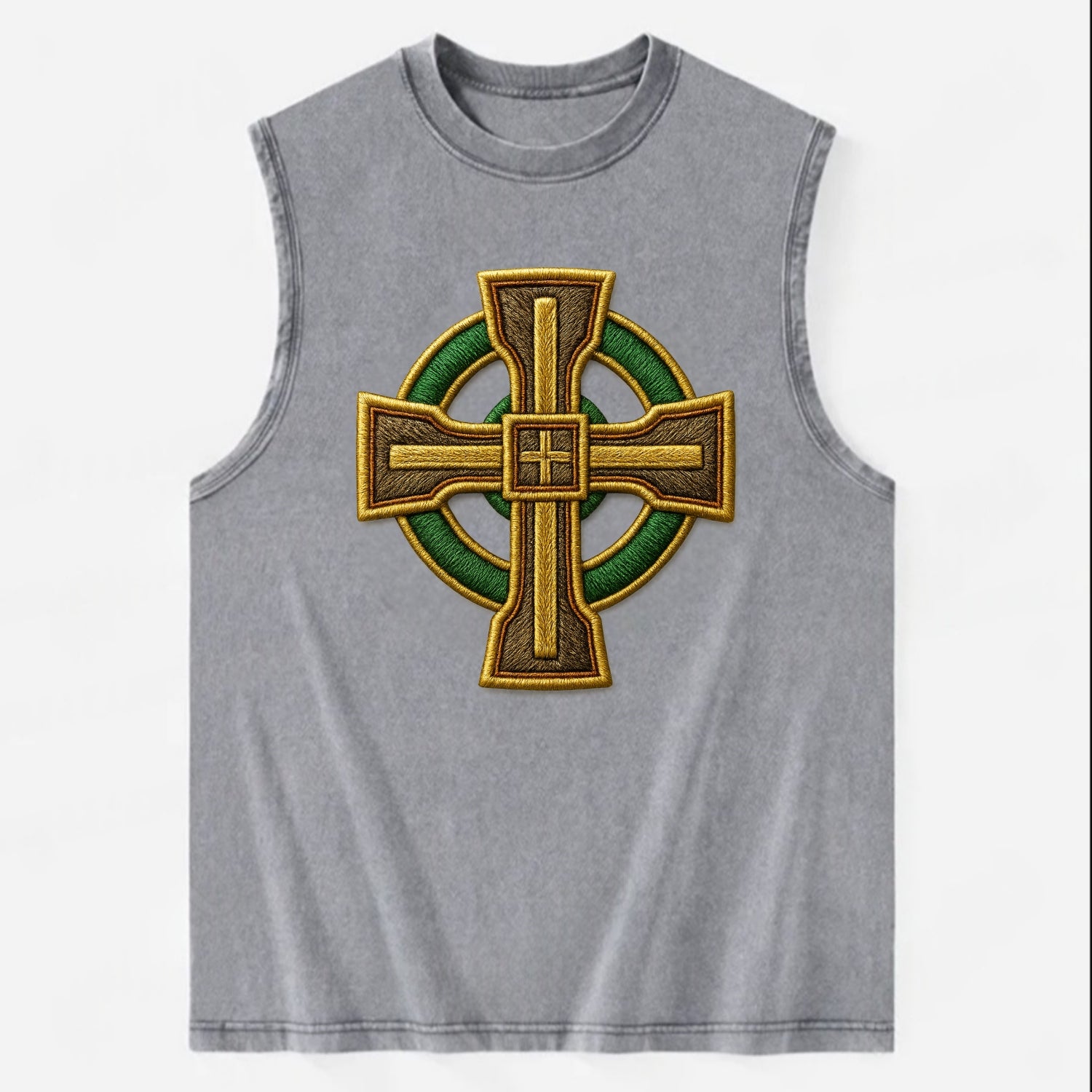 Durrow Cross - Vintage Washed Tank - Grey