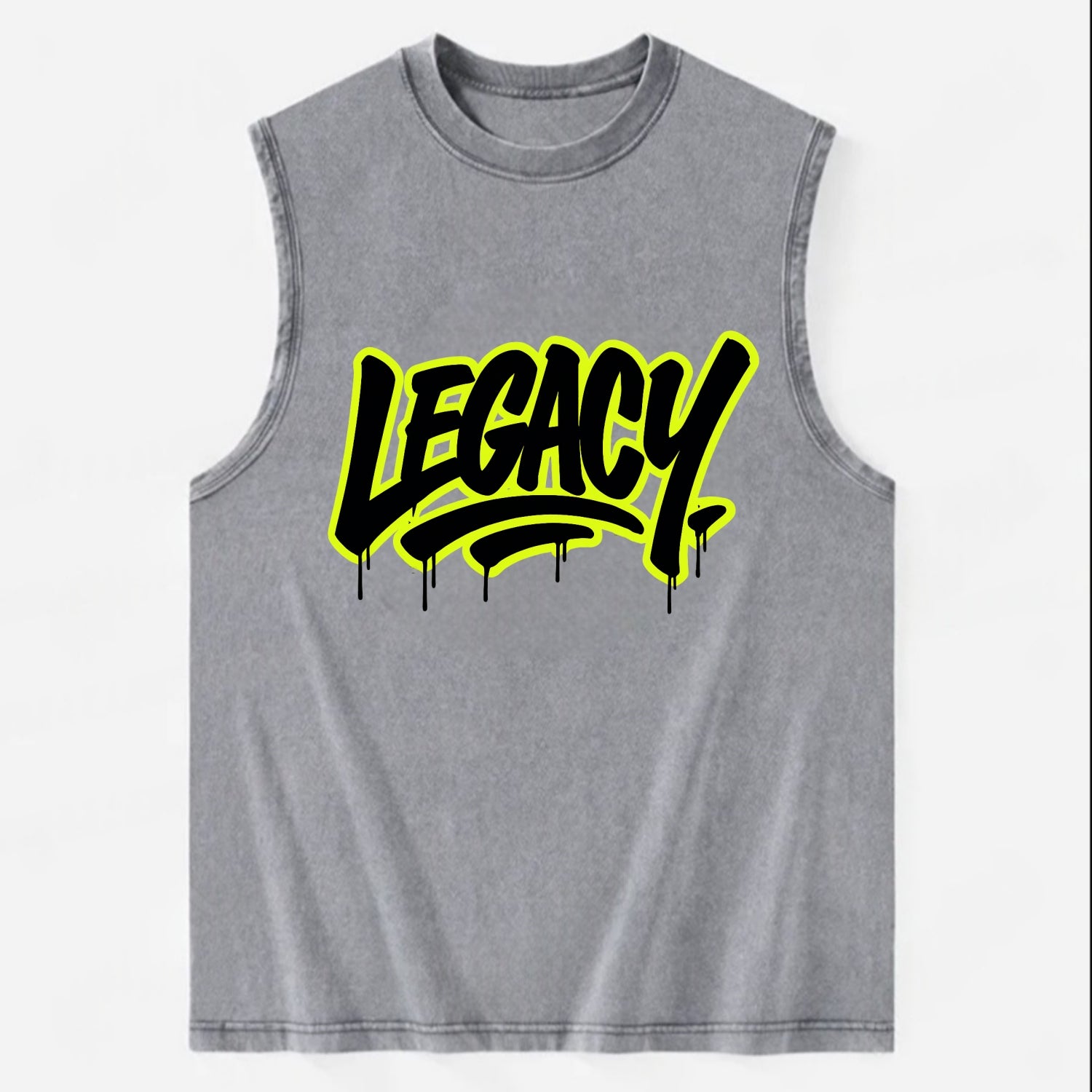 Bold typography design - "LEGACY" - what you leave behind, lasting impact - Vintage Washed Tank - Grey