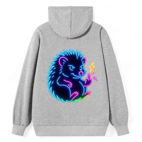 tiny hedgehog curled up slightly, one little paw raised flipping the bird - Classic Pullover Hoodie