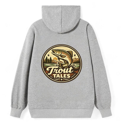 Trout Tales Adventure Emblem - Classic Pullover Hoodie - Grey