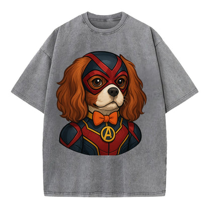 Cavalier King Charles Friendly Hero  - V Vintage T-shirt - Grey