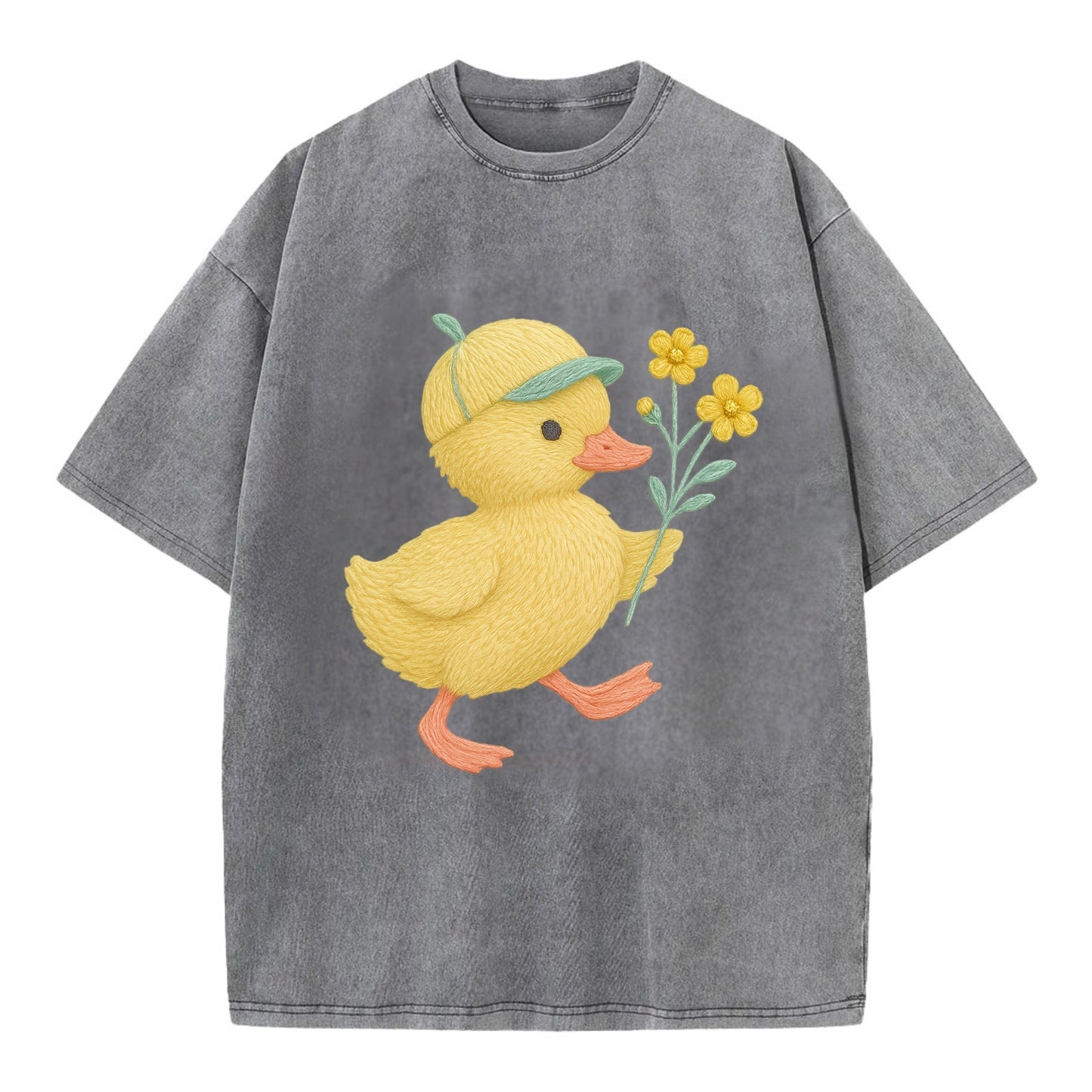 Yellow Duckling - Vintage T-shirt - Grey