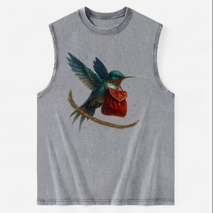 Frostbite Hummingbird Courier  - Vintage Washed Tank - Grey