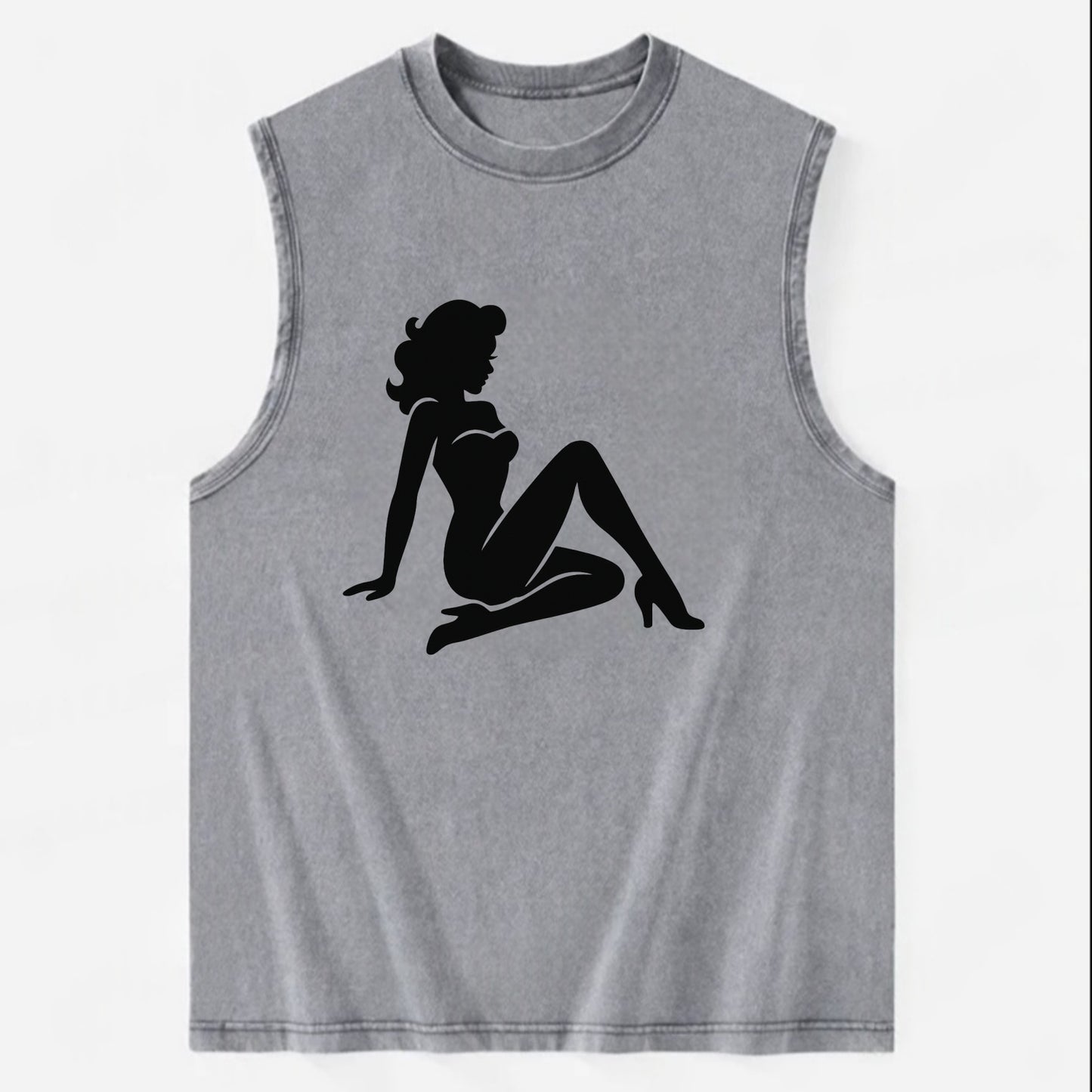 Pin-up girl classic pose - Vintage Washed Tank - Grey