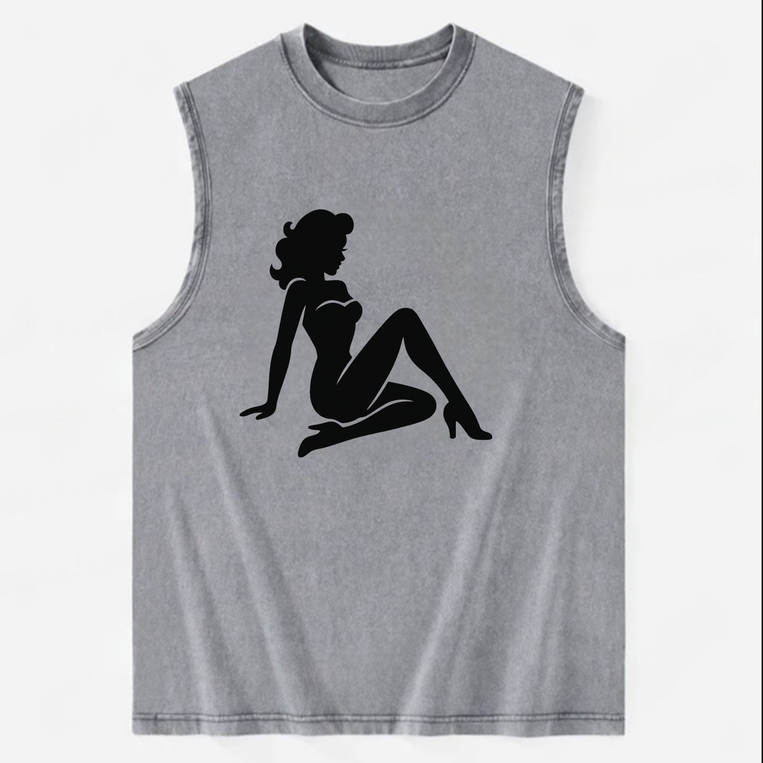 Pin-up girl classic pose - Vintage Washed Tank - Grey