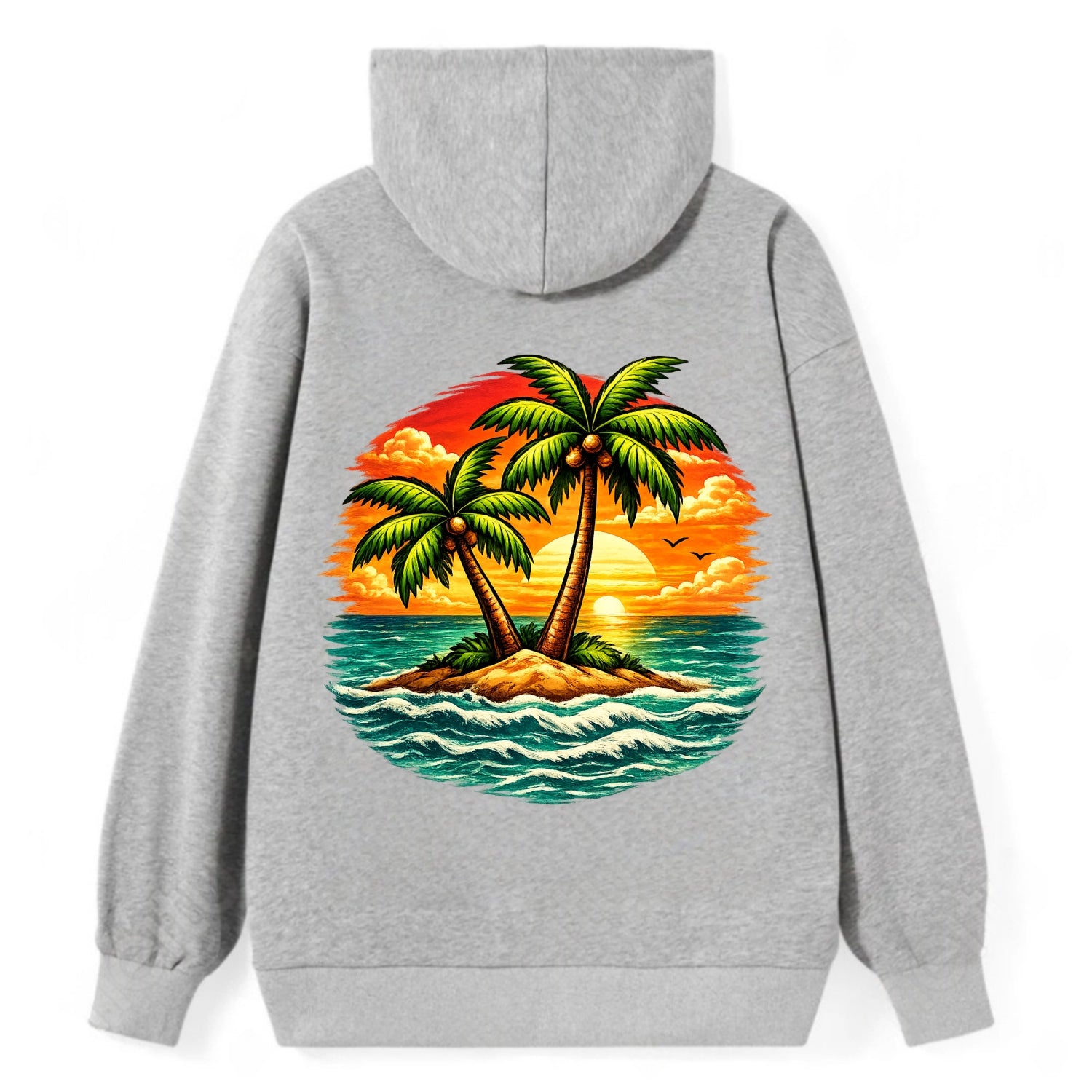 Tropical Island - Classic Pullover Hoodie - Grey