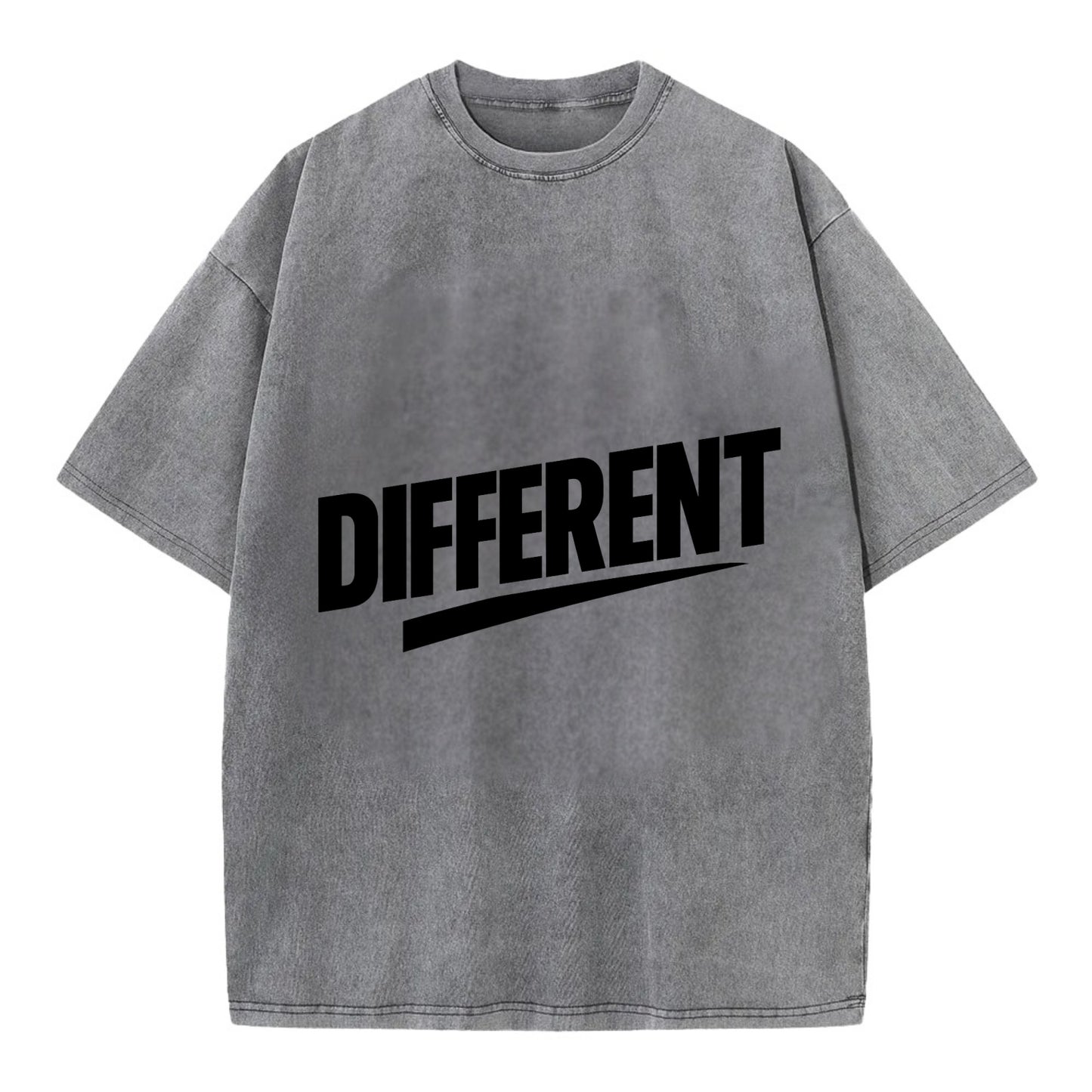 Bold typography design - "DIFFERENT" - standing out, not following crowd - Vintage T-shirt - Grey