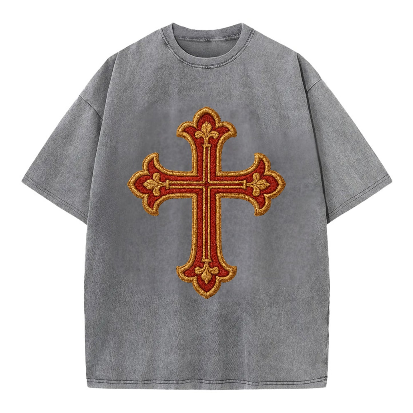 Armenian Cross - Vintage T-shirt - Grey