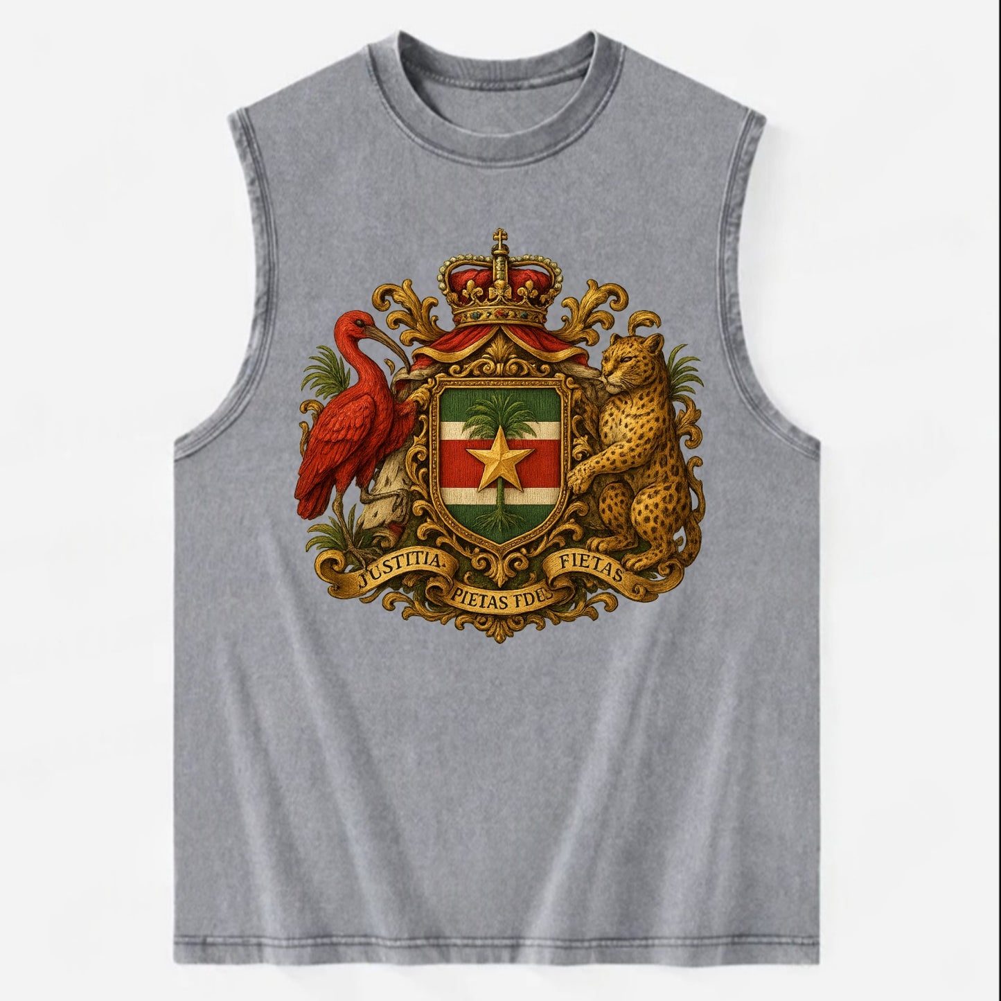 Suriname Star Emblem  - Vintage Washed Tank - Grey