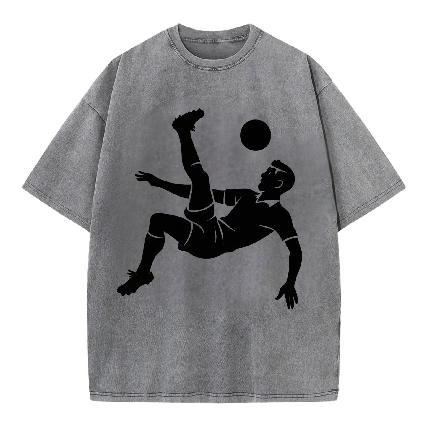 Soccer player doing a bicycle kick - Vintage T-shirt - Grey