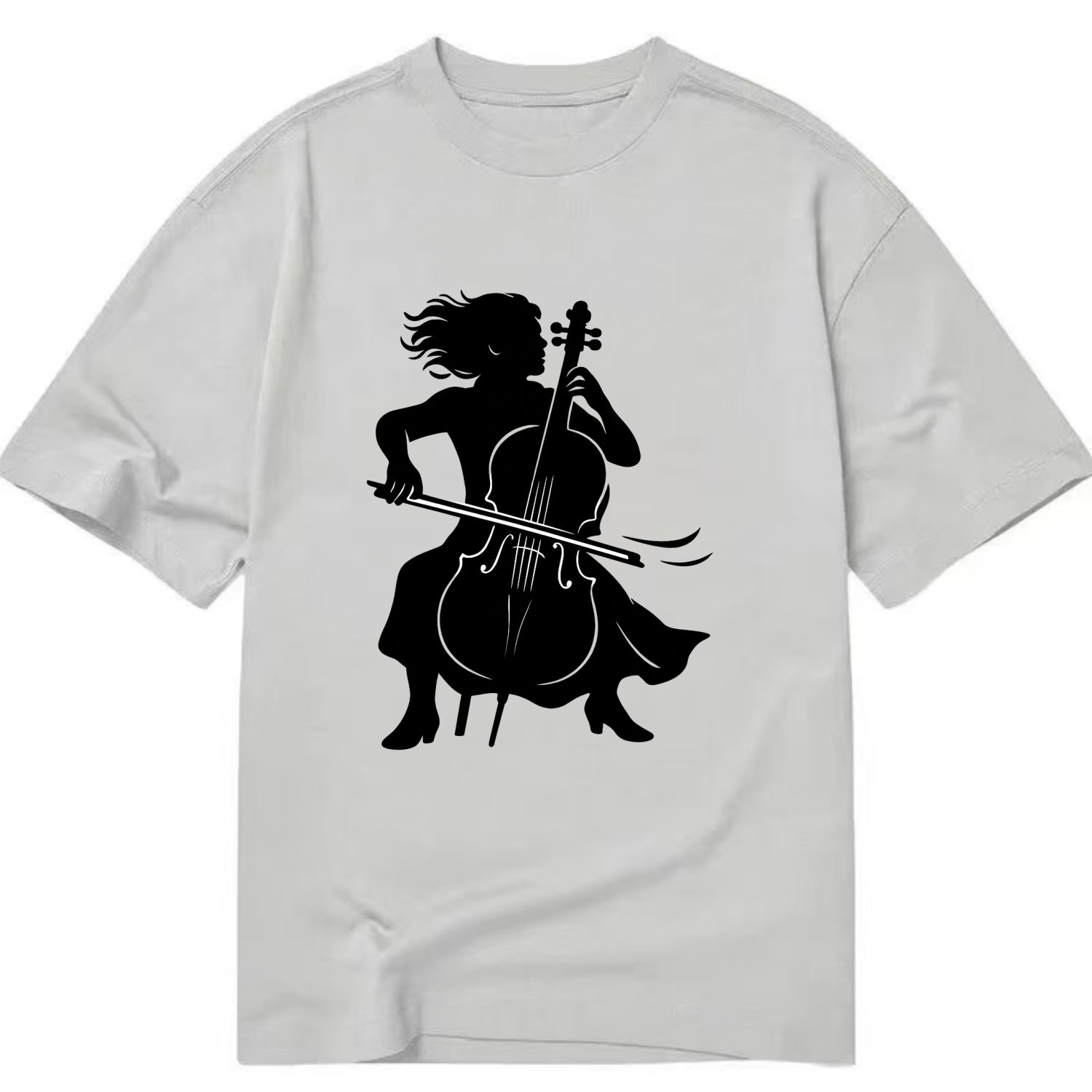 Cellist performing emotional solo - Classic T-shirt - Grey