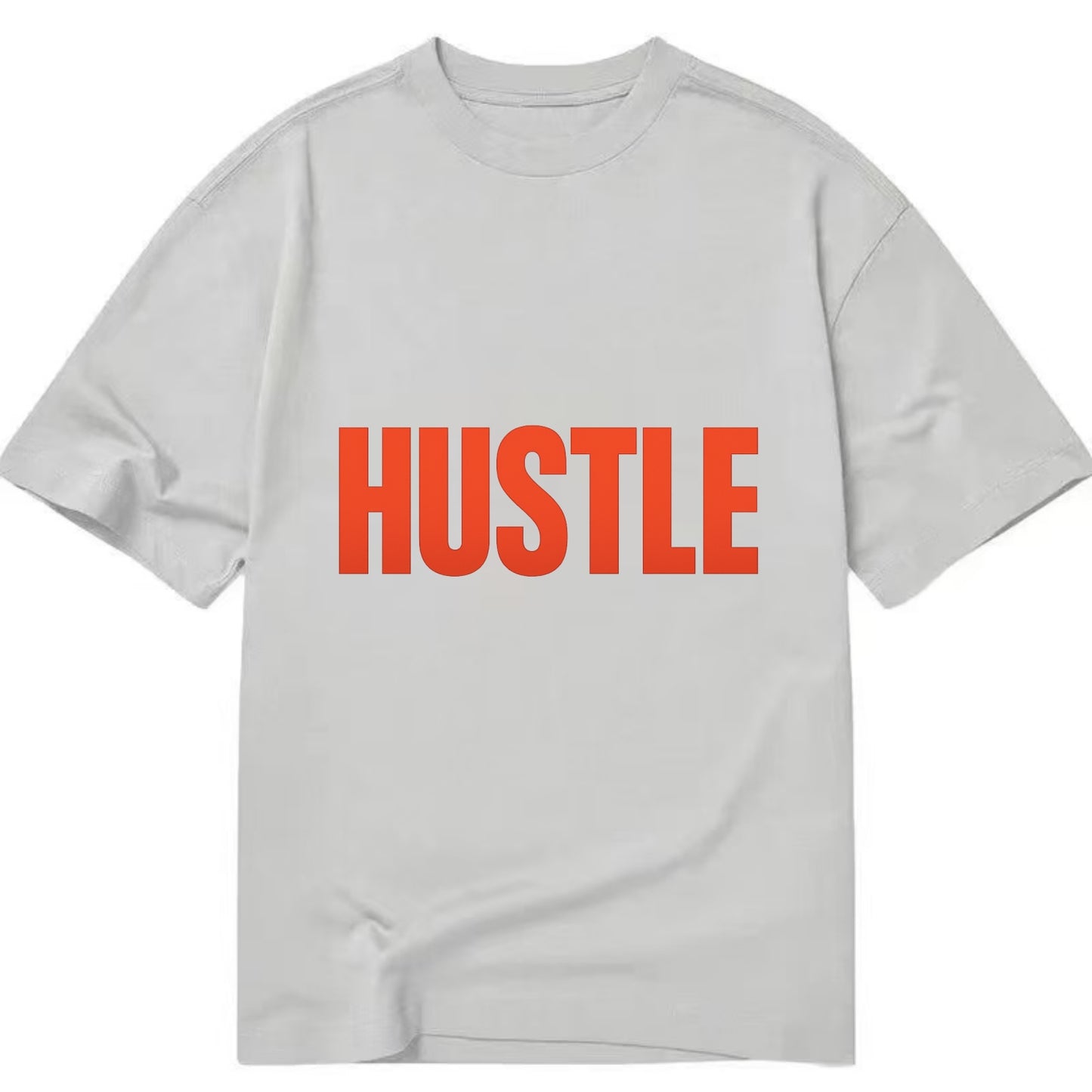 Bold typography design - "HUSTLE" - work hard, grind, chase dreams - Classic T-shirt - Grey