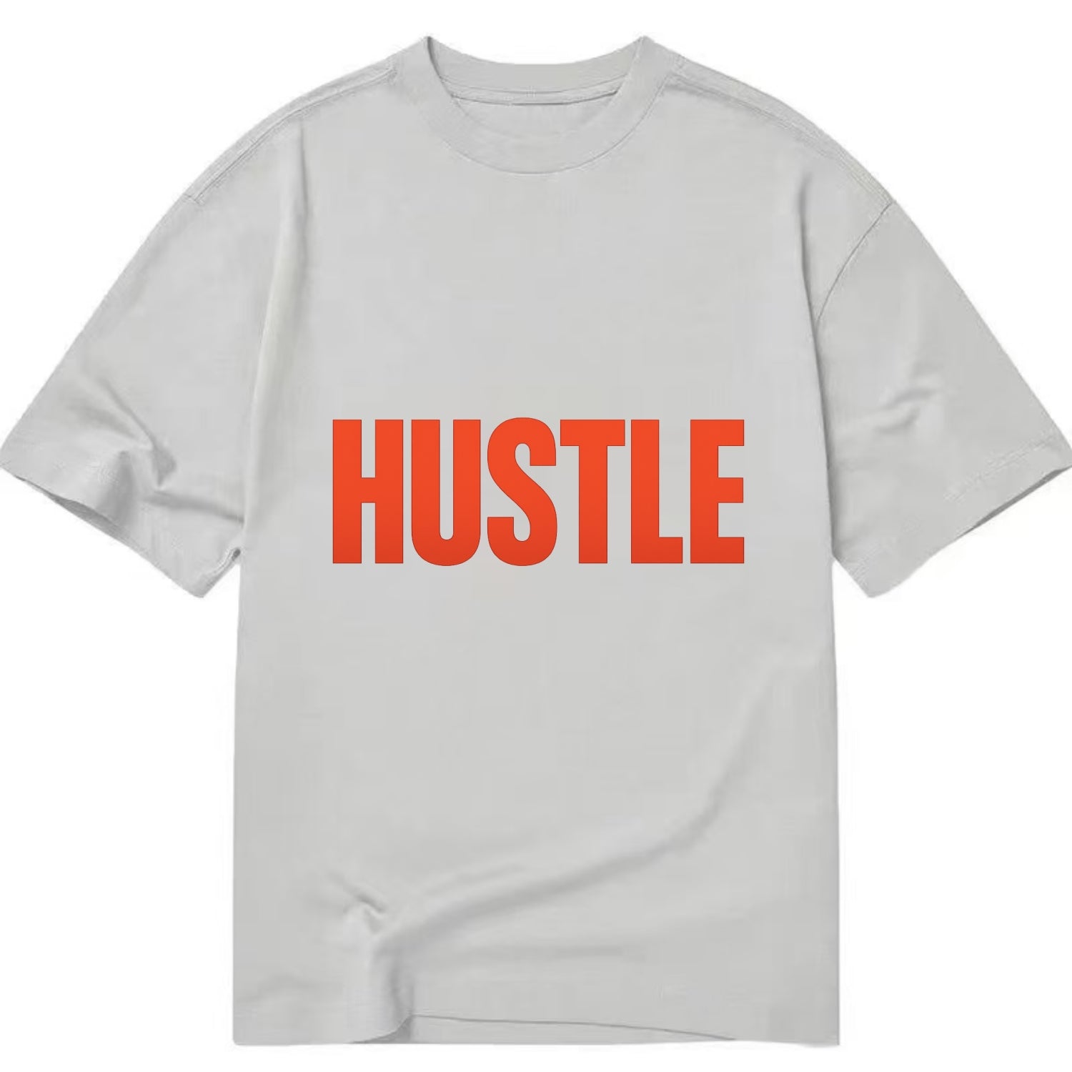 Bold typography design - "HUSTLE" - work hard, grind, chase dreams - Classic T-shirt - Grey