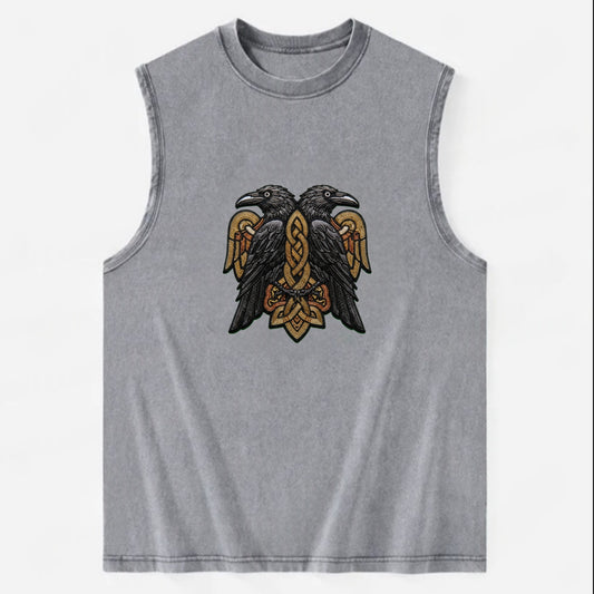 Odin's Ravens - Vintage Washed Tank - Grey