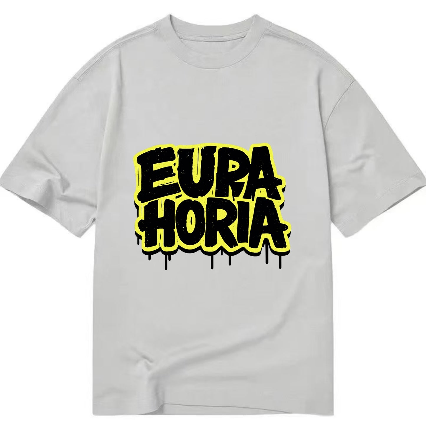 Bold typography design - "EUPHORIA" - intense happiness, ecstasy - Classic T-shirt - Grey