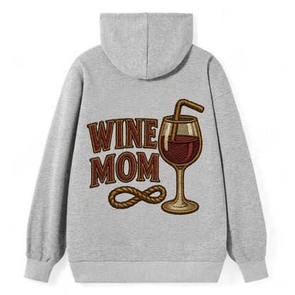 Wine Mom  - Classic Pullover Hoodie - Grey