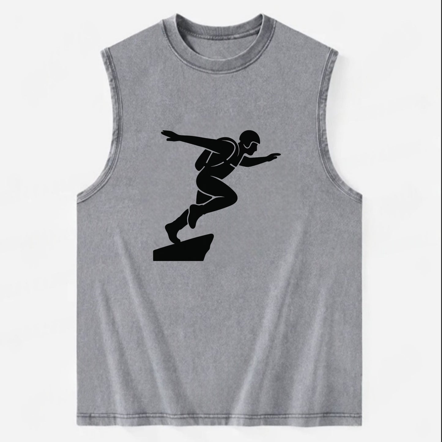 Base jumper launching off - Vintage Washed Tank - Grey