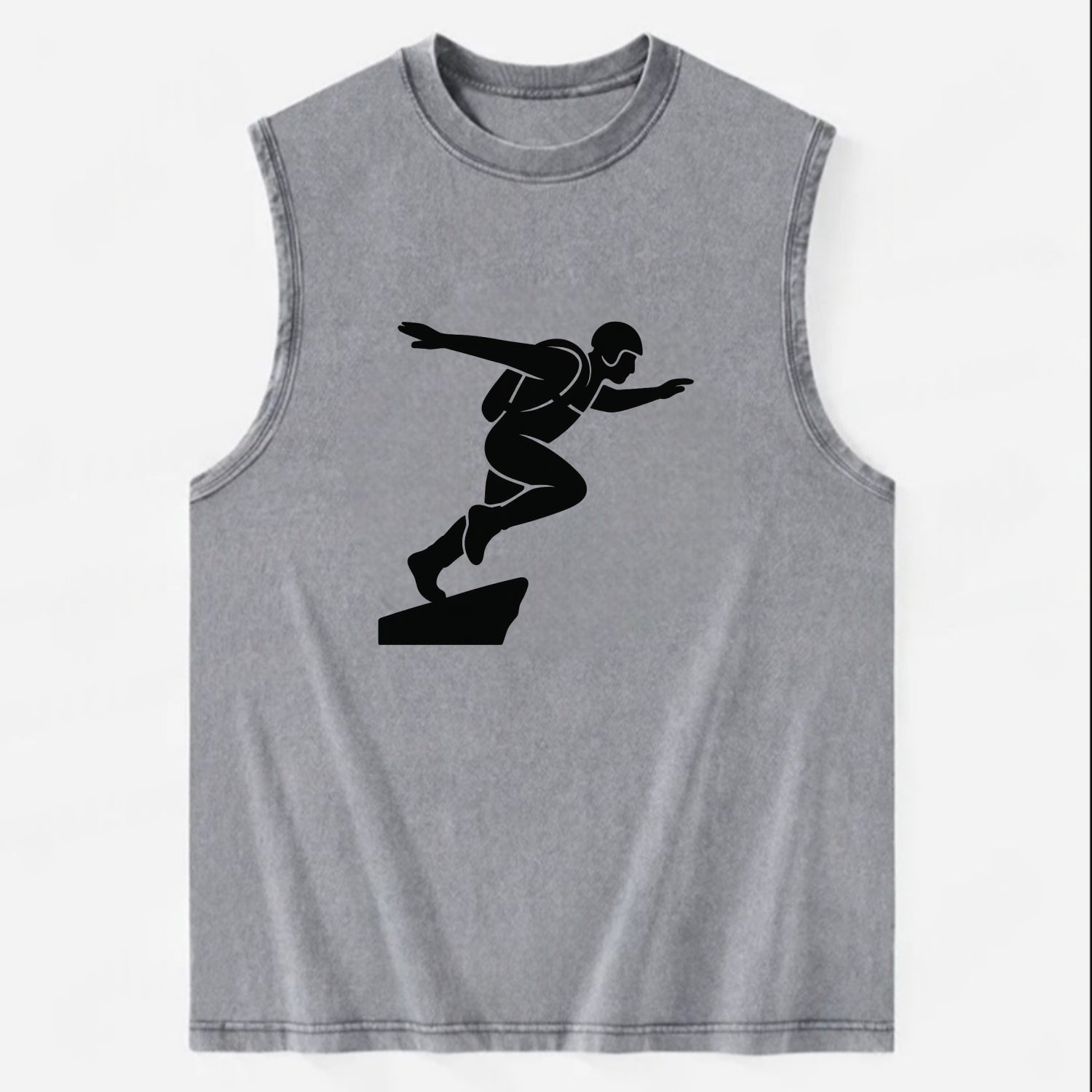 Base jumper launching off - Vintage Washed Tank - Grey