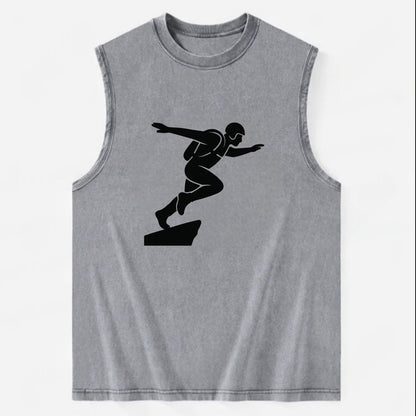 Base jumper launching off - Vintage Washed Tank - Grey